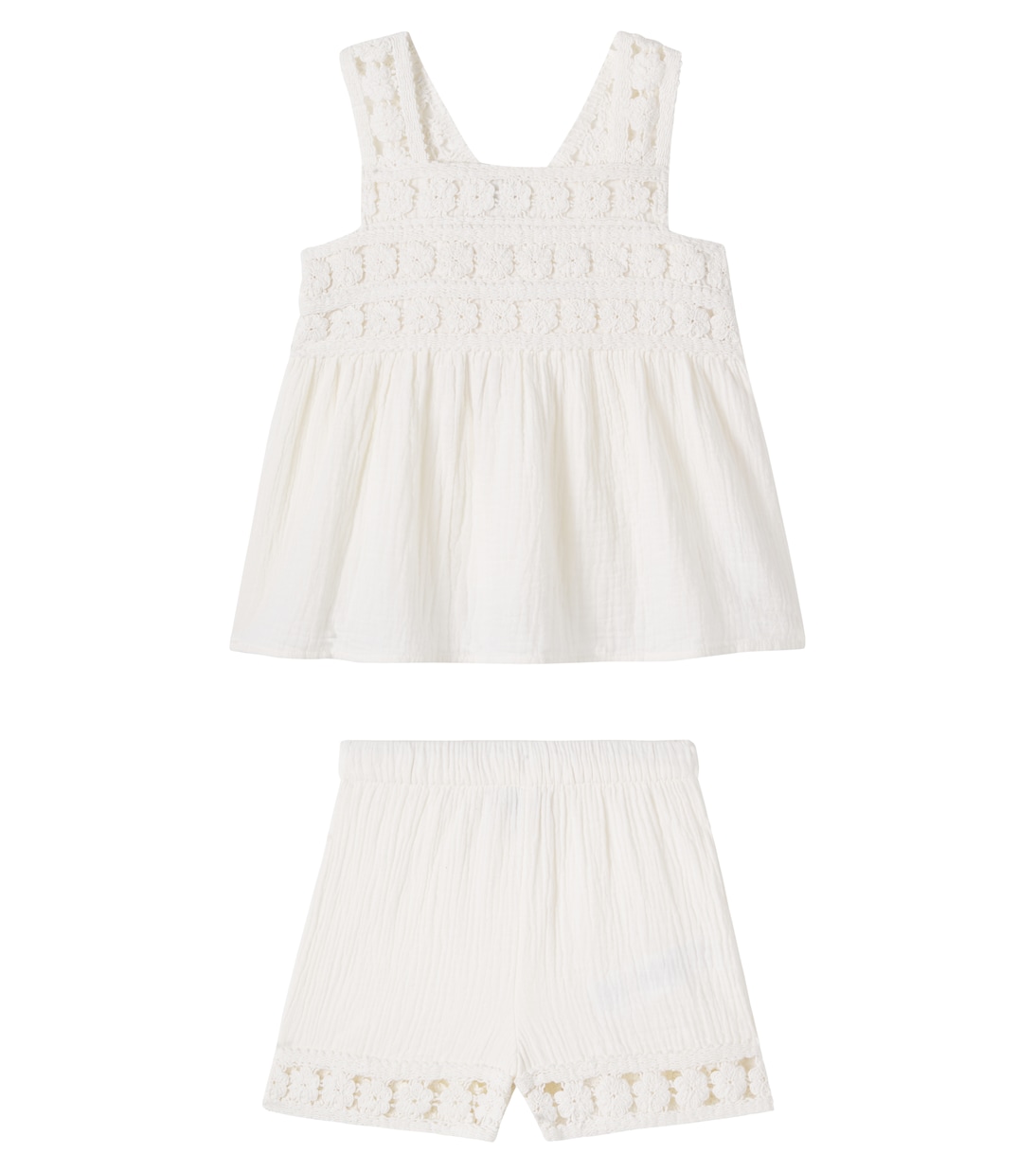 Nouki crochet cotton top and shorts | Bonton