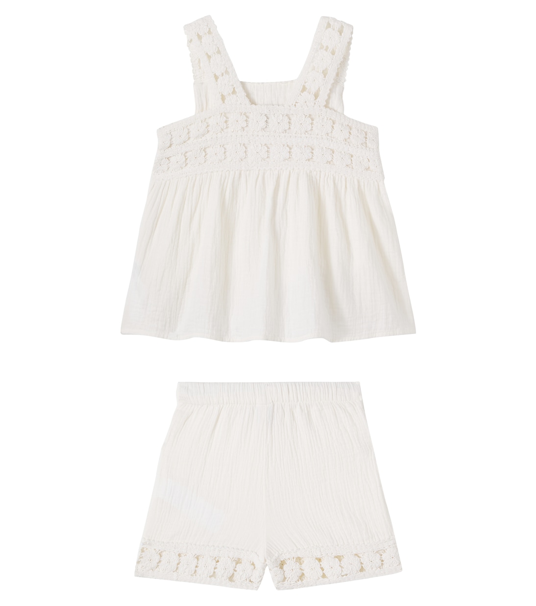 Nouki crochet cotton top and shorts | Bonton