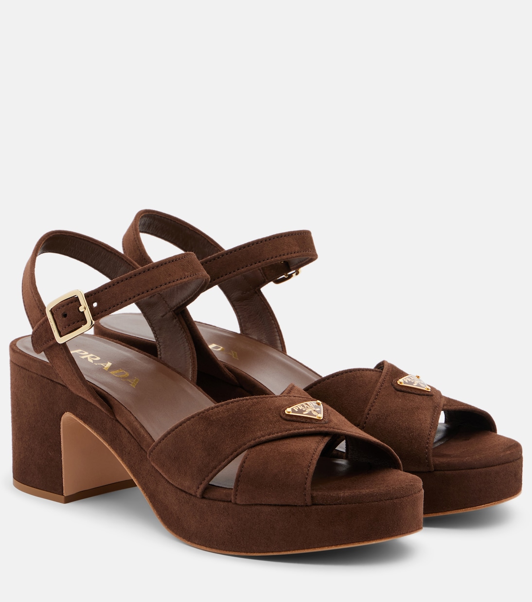 Suede platform sandals | Prada