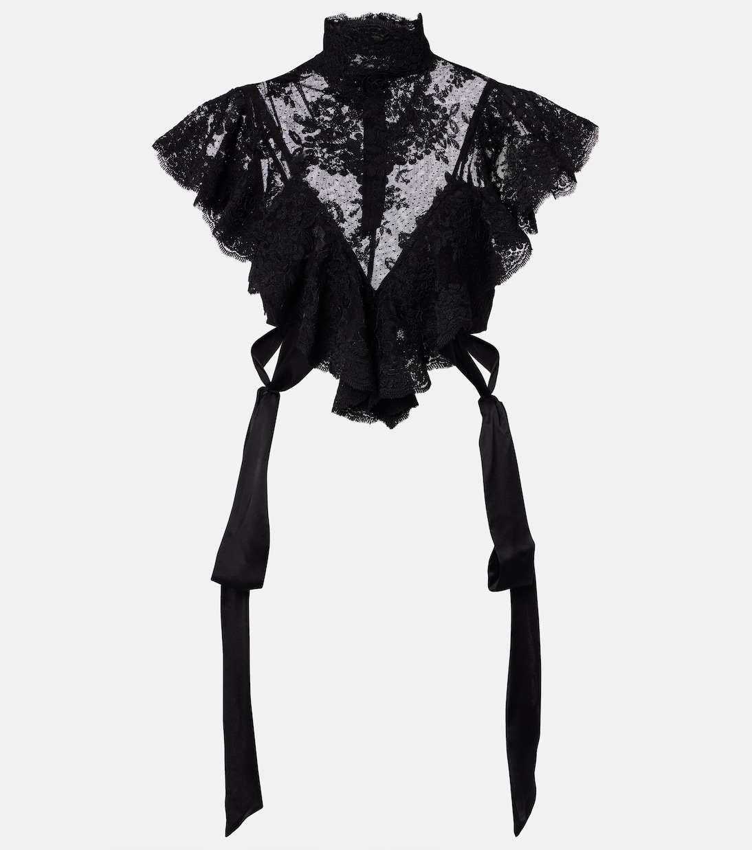Luna ruffled lace crop top | Zimmermann