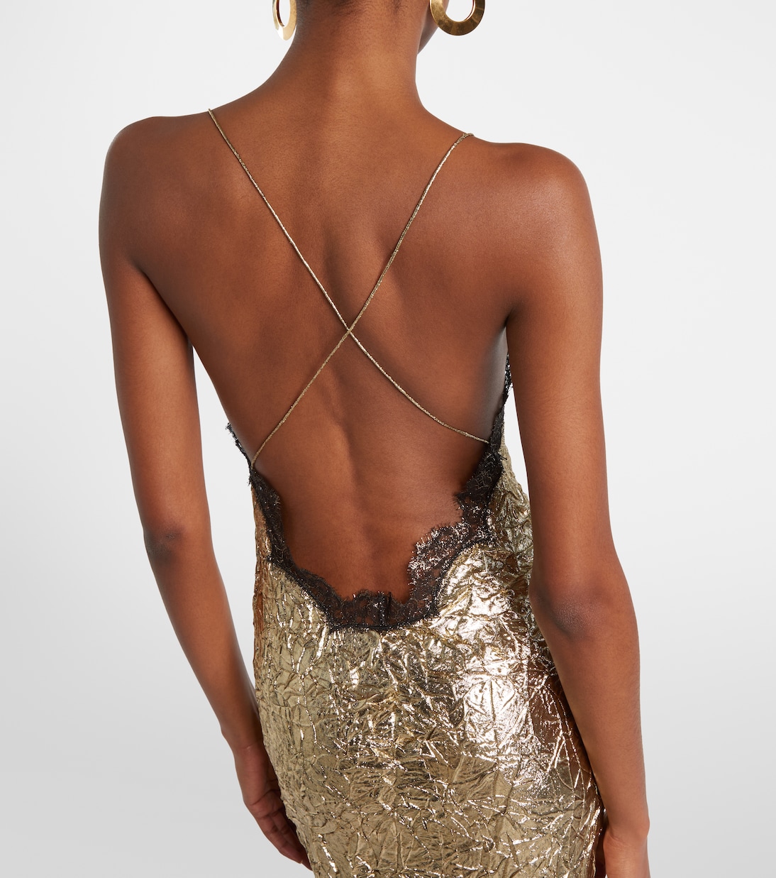 Lace-trimmed silk-blend gown | Roberto Cavalli