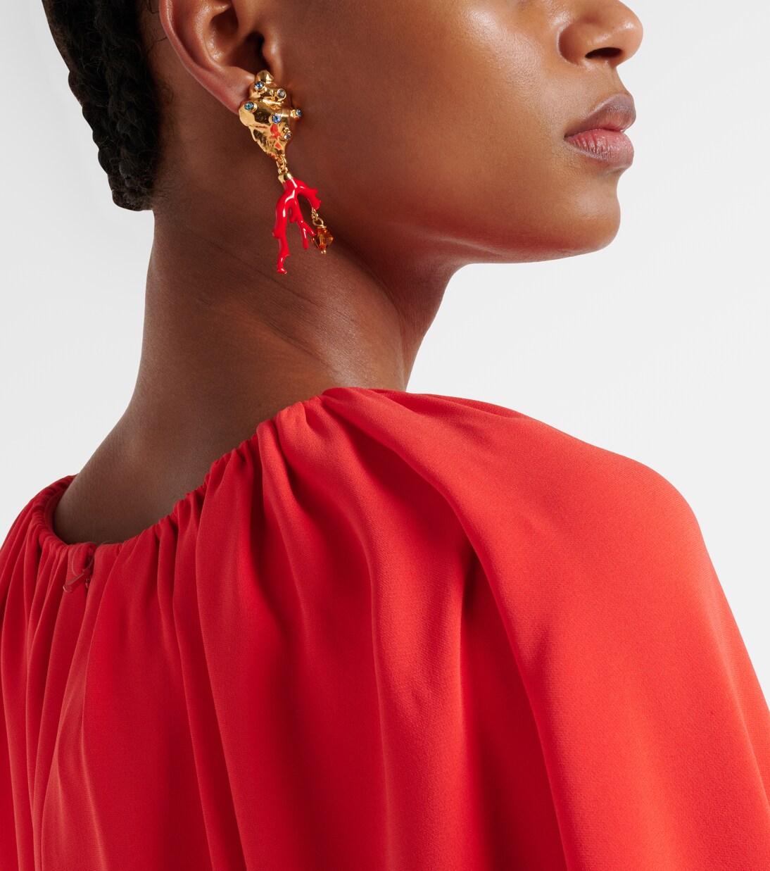 Crystal-embellished clip-on earrings | Oscar de la Renta