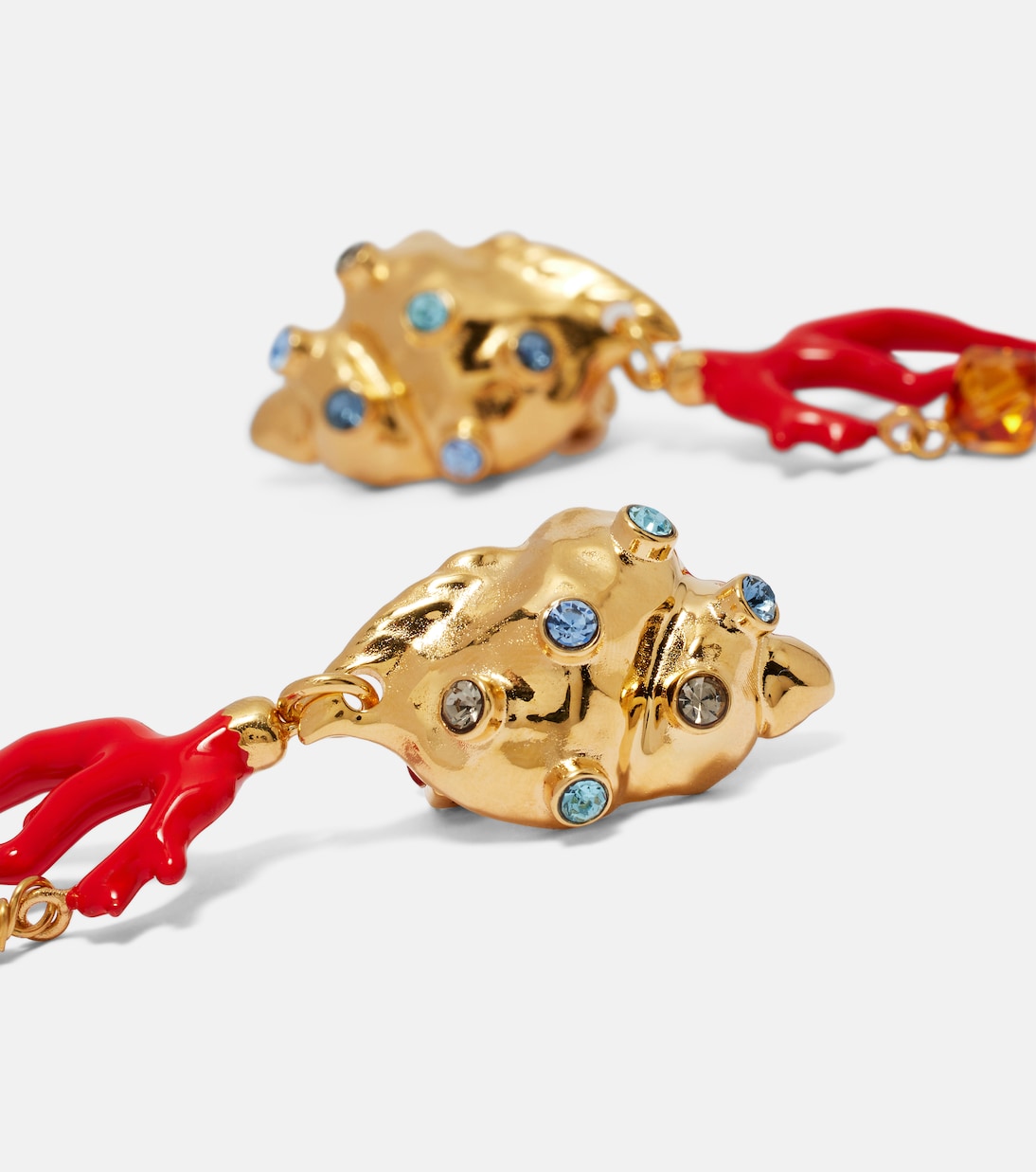 Crystal-embellished clip-on earrings | Oscar de la Renta