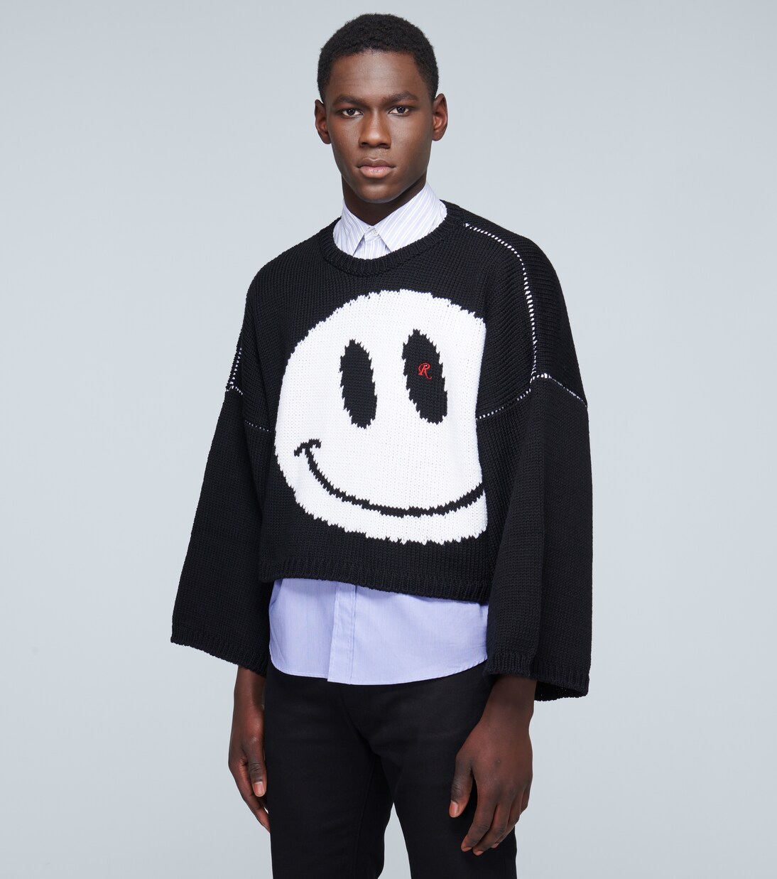 Jersey cropped de punto de lana | Raf Simons