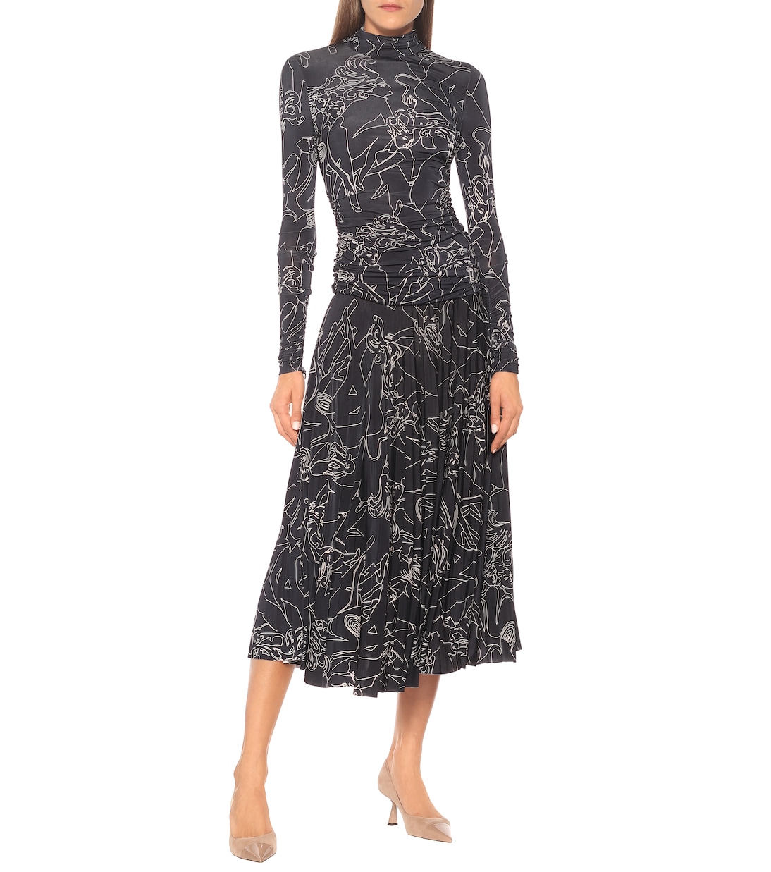 Printed stretch-jersey midi dress | Victoria Victoria Beckham