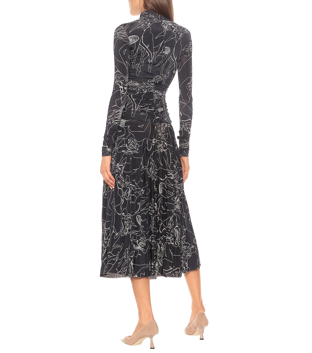 Printed stretch-jersey midi dress | Victoria Victoria Beckham