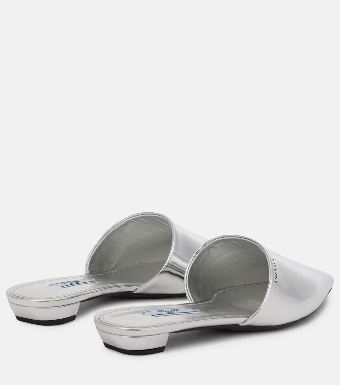 Slippers in pelle metallizzata | Prada