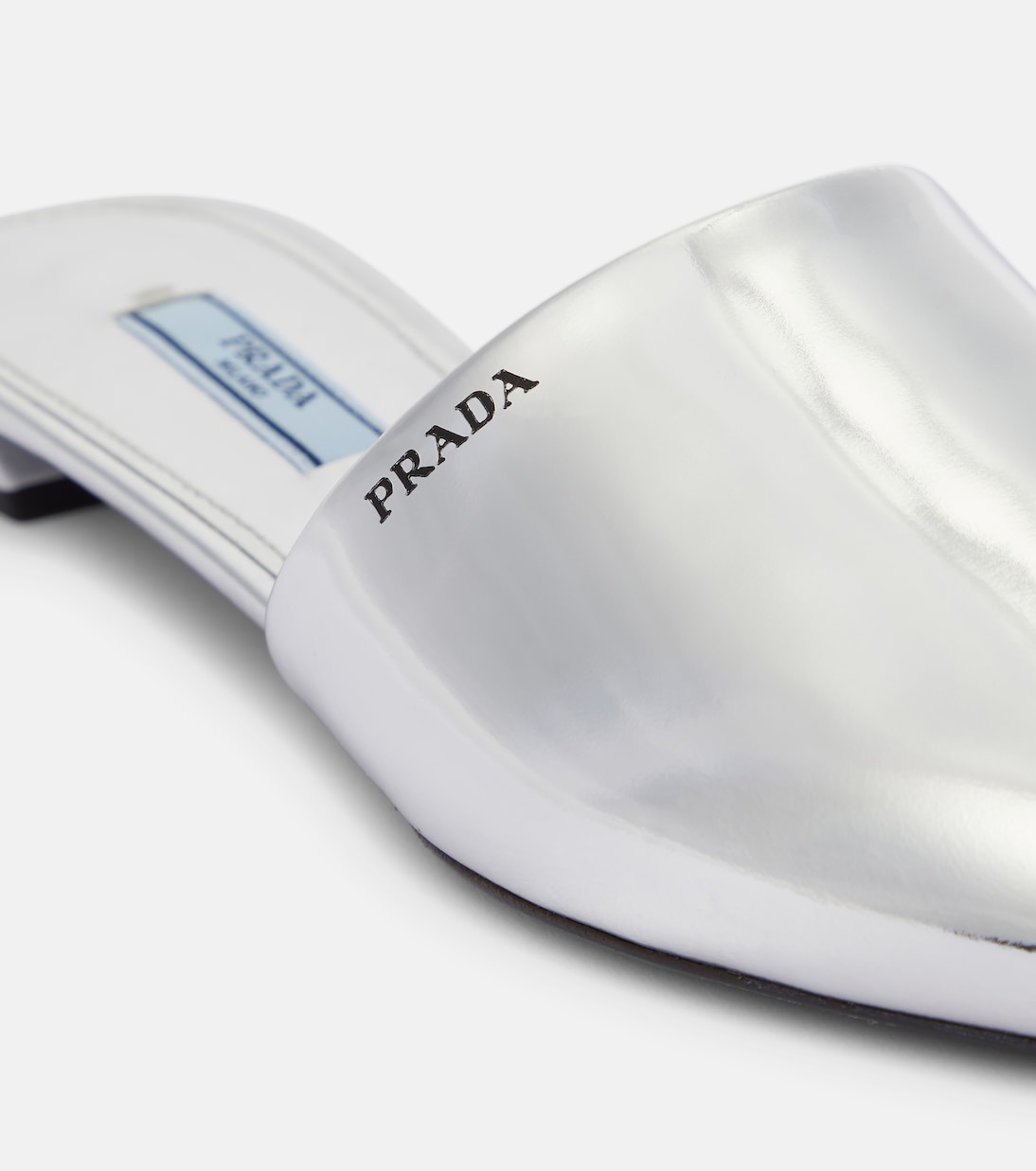 Slippers in pelle metallizzata | Prada