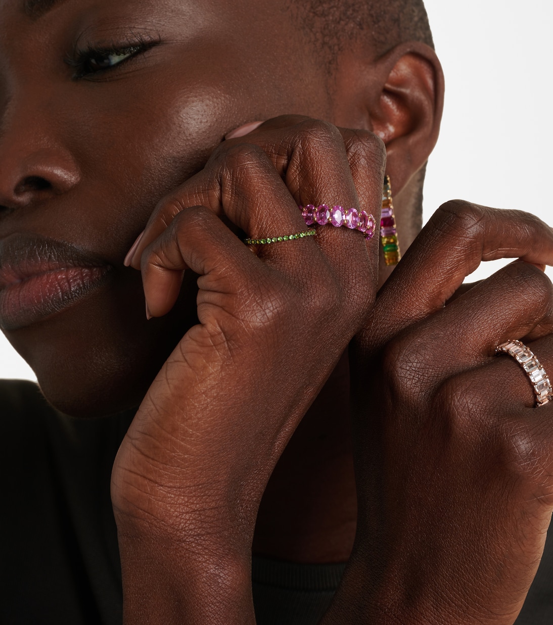 Bague Thread en or 18 ct et grenats | Shay Jewelry
