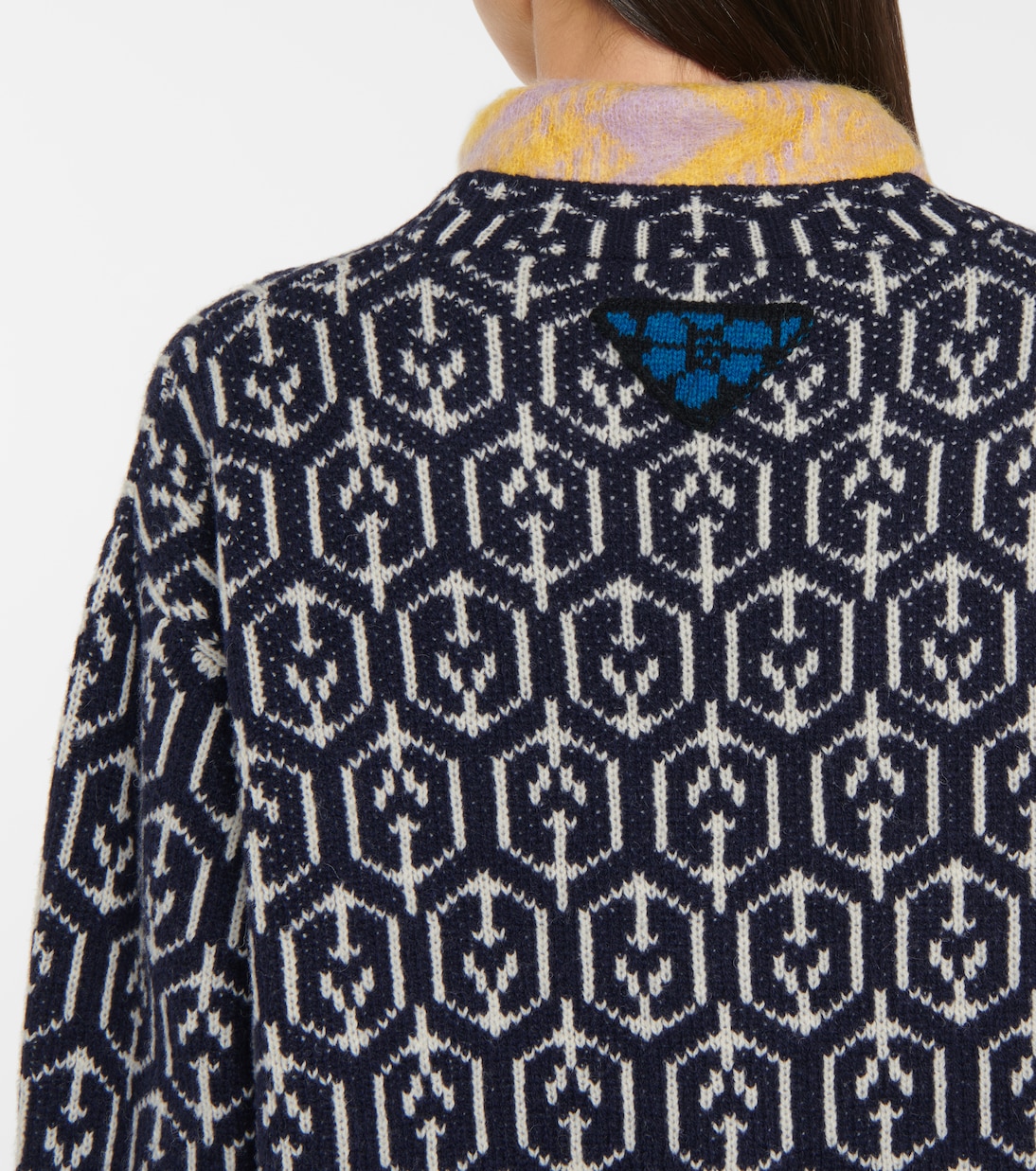 Cárdigan de lana en jacquard | Prada