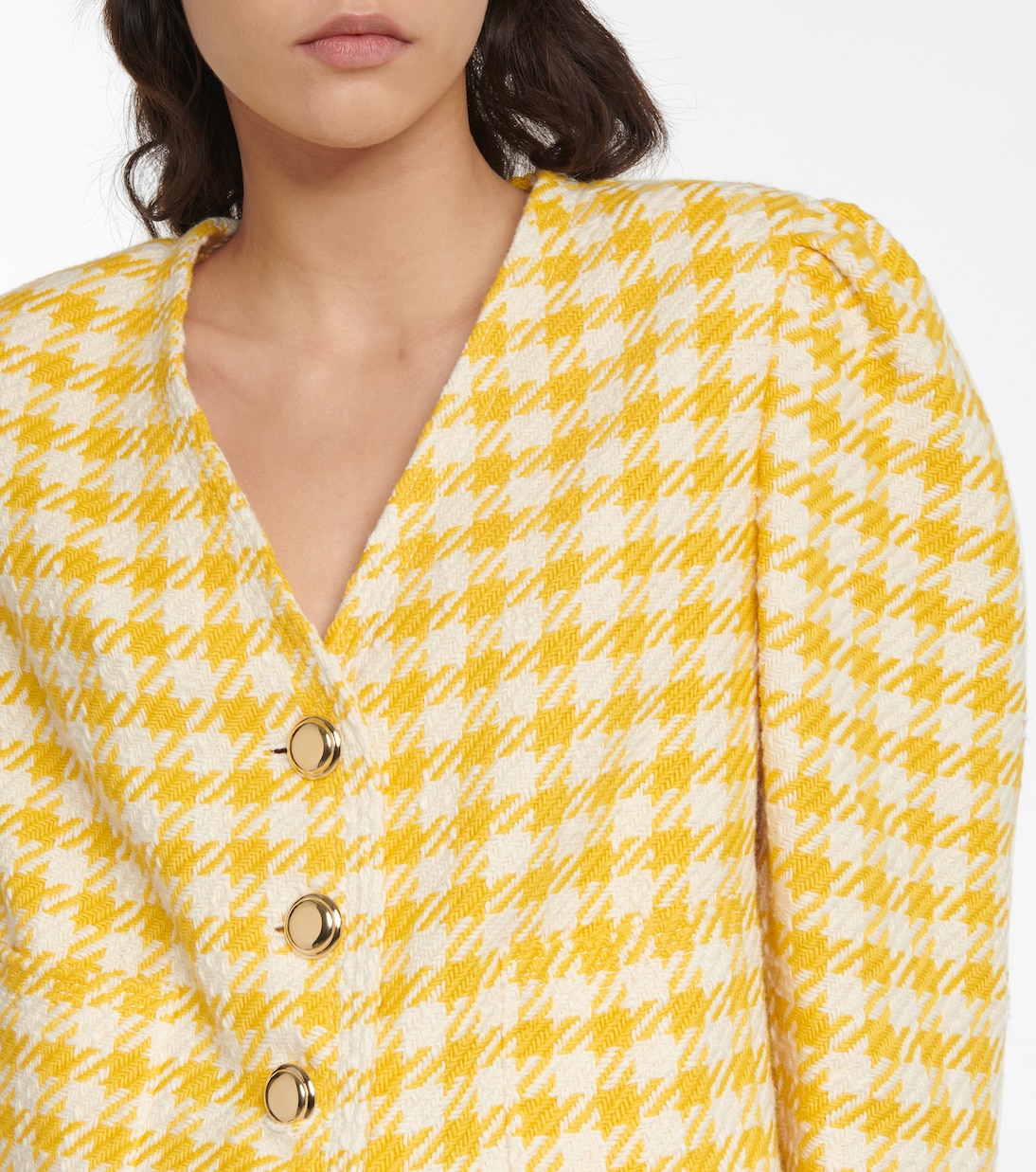Veste raccourcie en laine et coton mélangés | Miu Miu