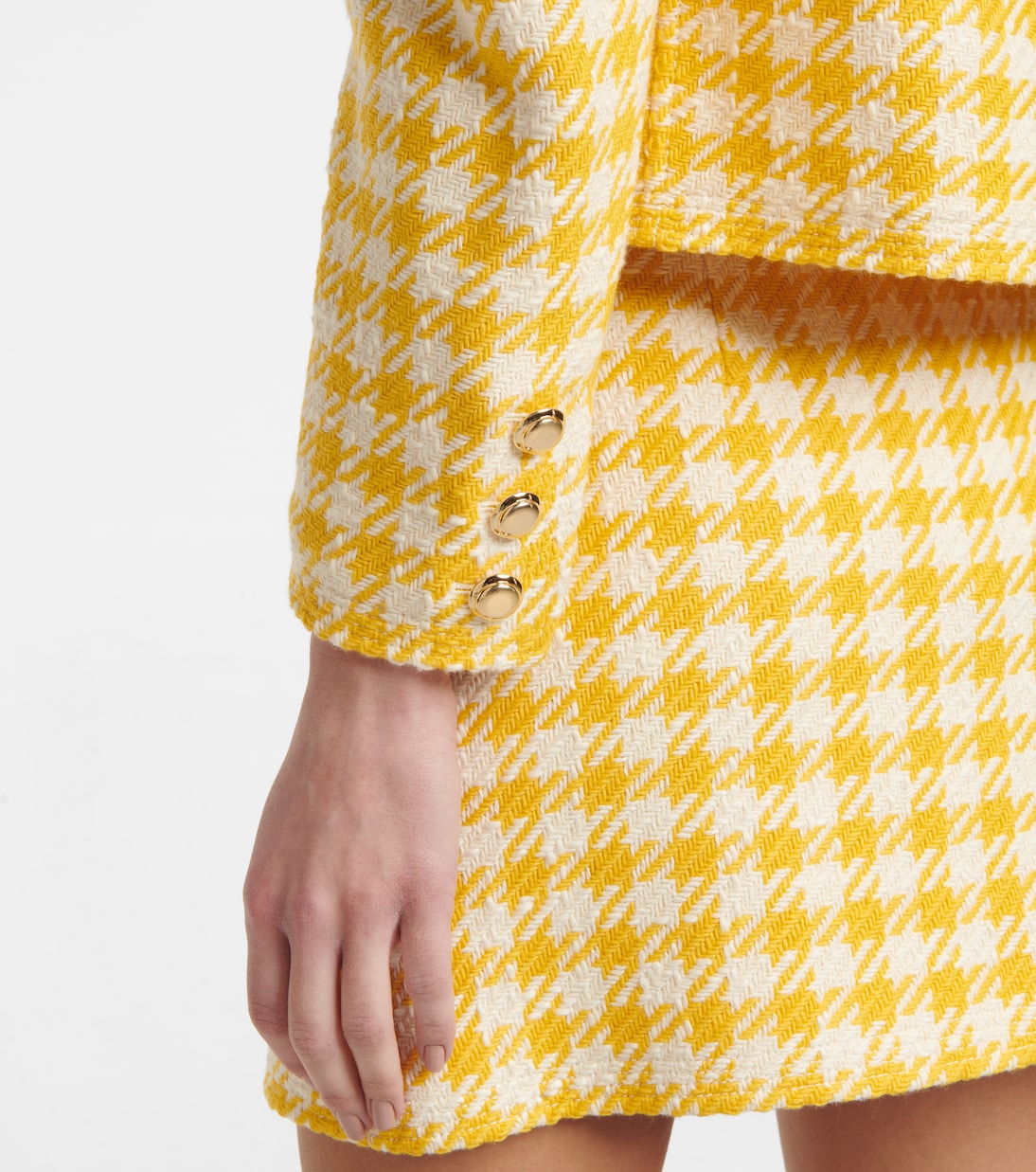 Veste raccourcie en laine et coton mélangés | Miu Miu