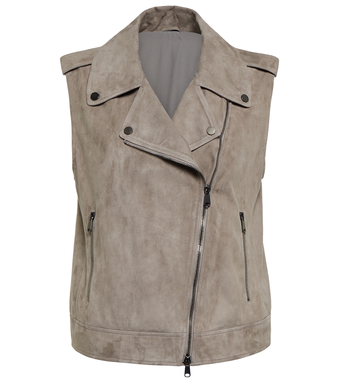 Gilet biker in suede | Brunello Cucinelli