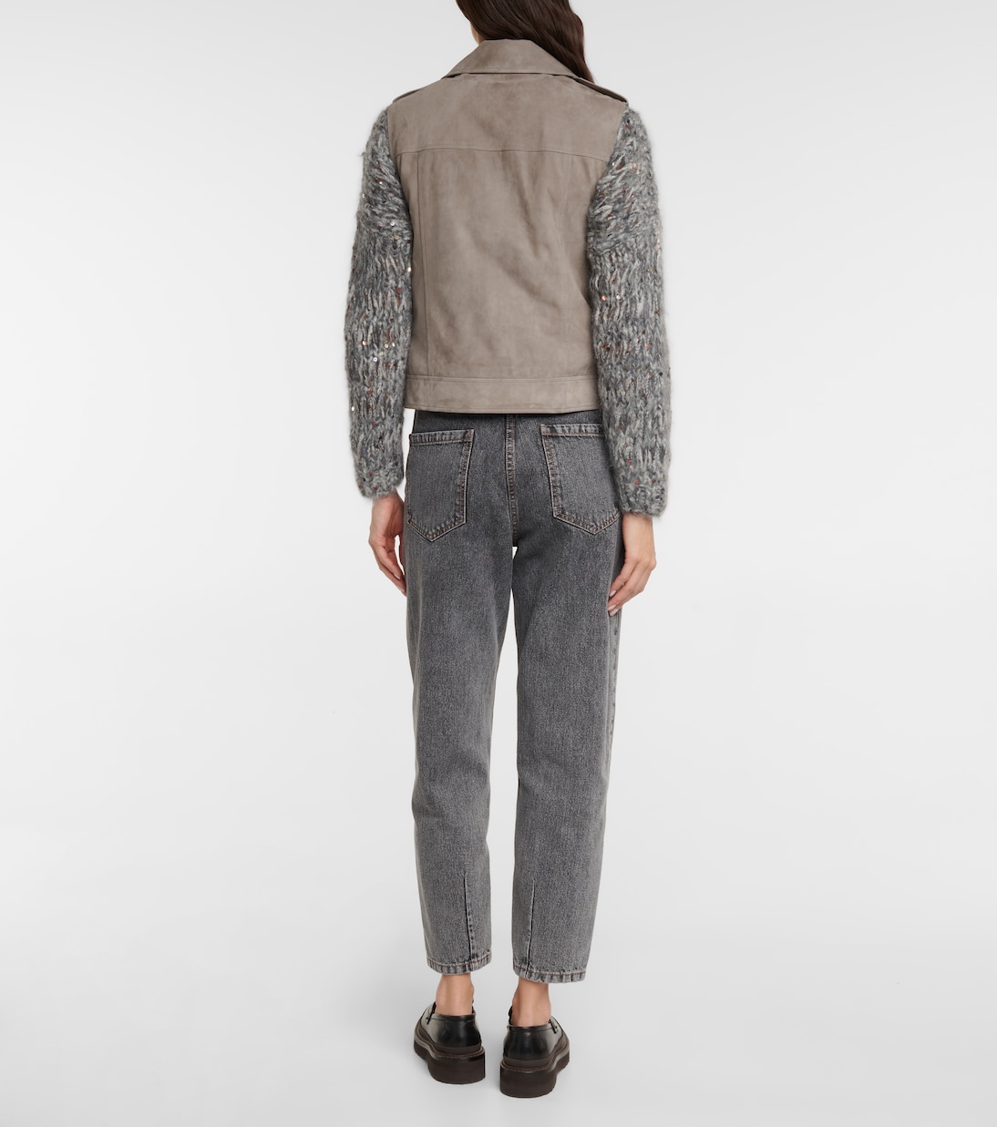 Gilet biker in suede | Brunello Cucinelli