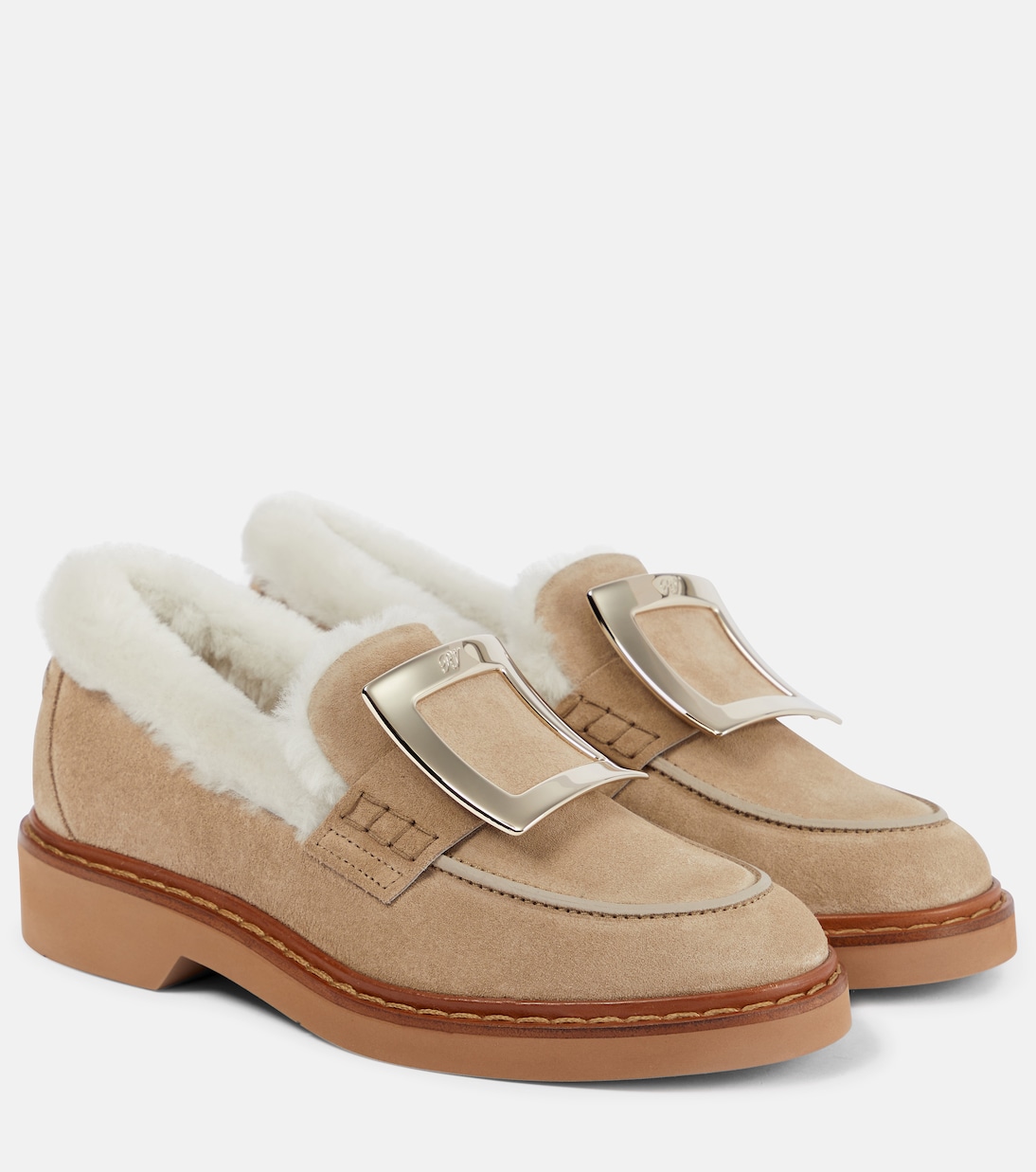 Loafers Viv' Rangers aus Leder mit Shearling | Roger Vivier