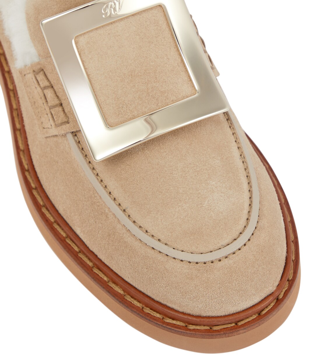 Loafers Viv' Rangers aus Leder mit Shearling | Roger Vivier