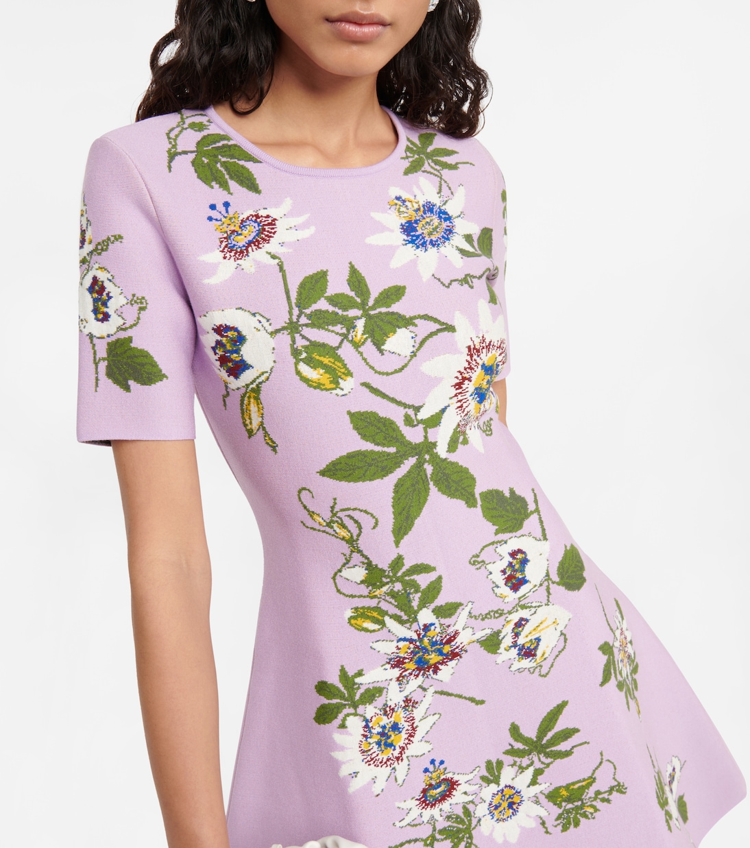 Minikleid aus Jacquard-Strick | Oscar de la Renta
