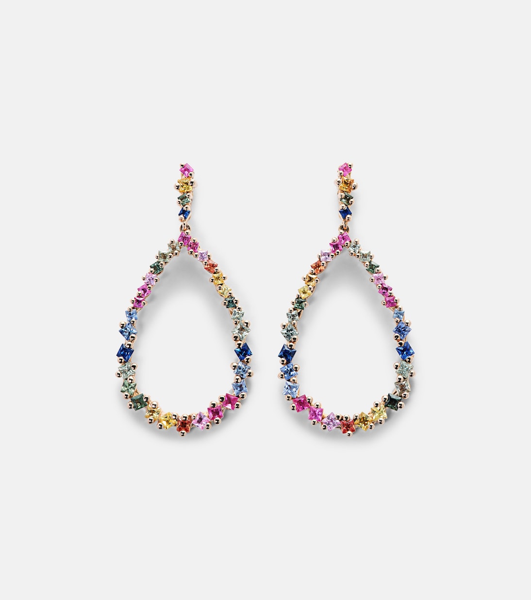 Boucles d'oreilles en or rose 18 ct et saphirs | Suzanne Kalan