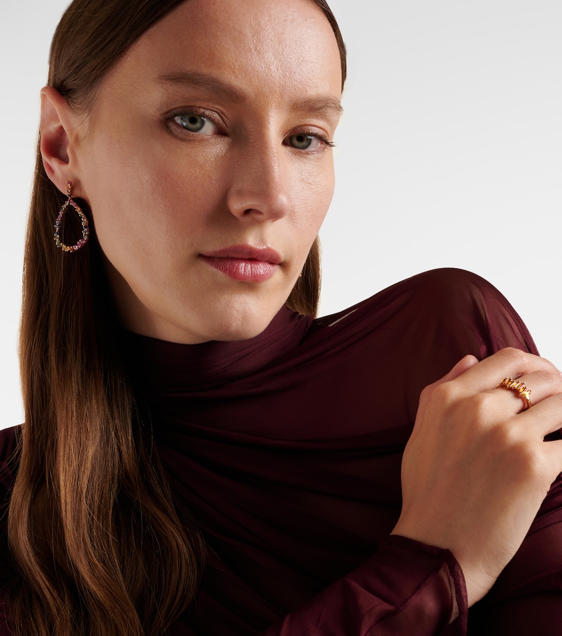 Boucles d'oreilles en or rose 18 ct et saphirs | Suzanne Kalan