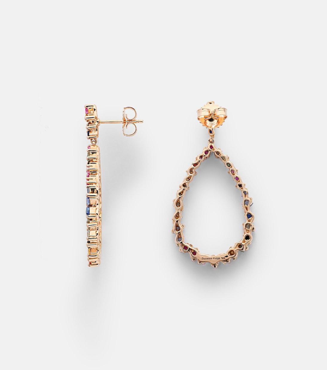 Boucles d'oreilles en or rose 18 ct et saphirs | Suzanne Kalan