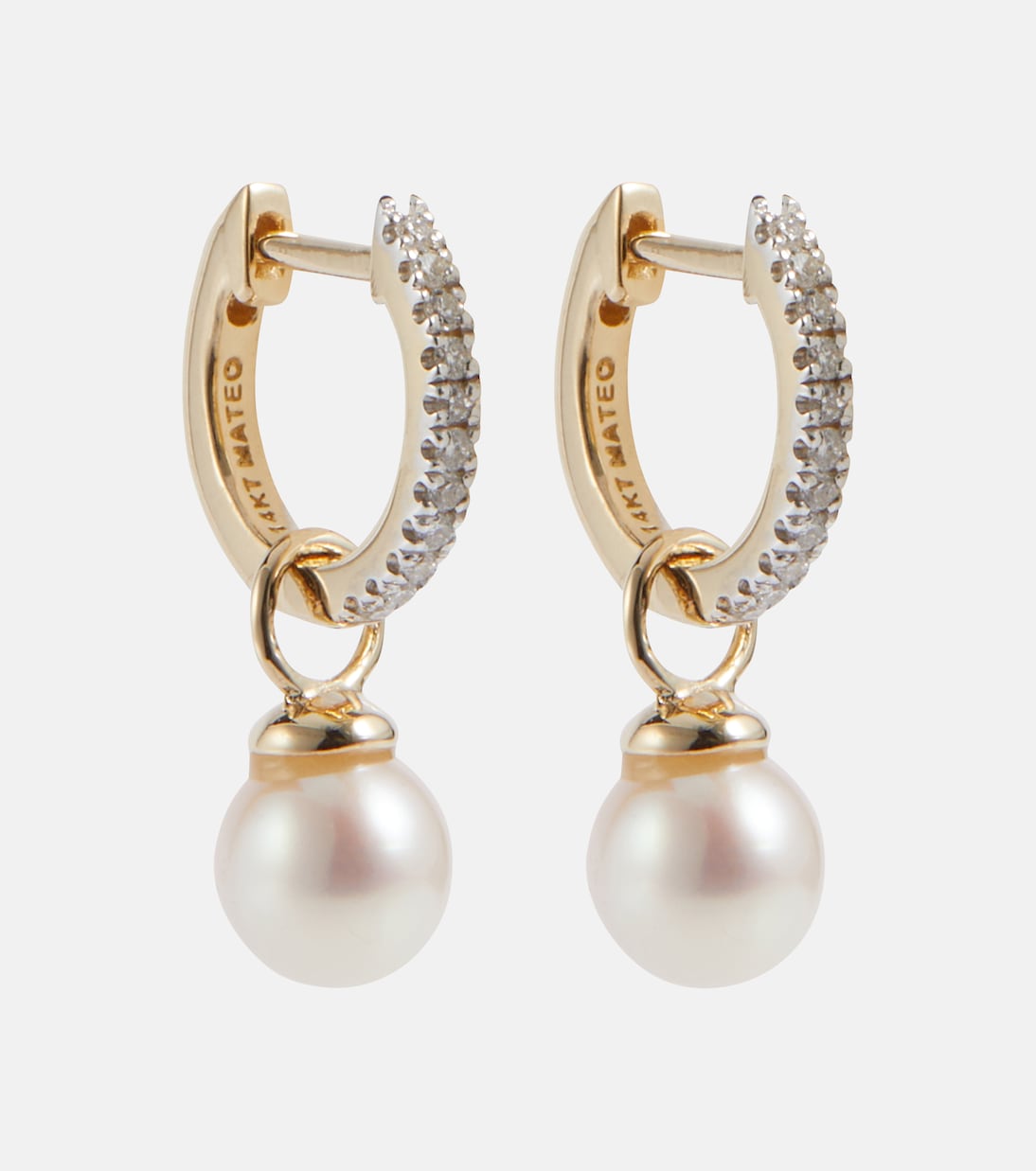 Orecchini in oro 14kt MATEO con diamanti e perle removibili per uno stile giovane e raffinato