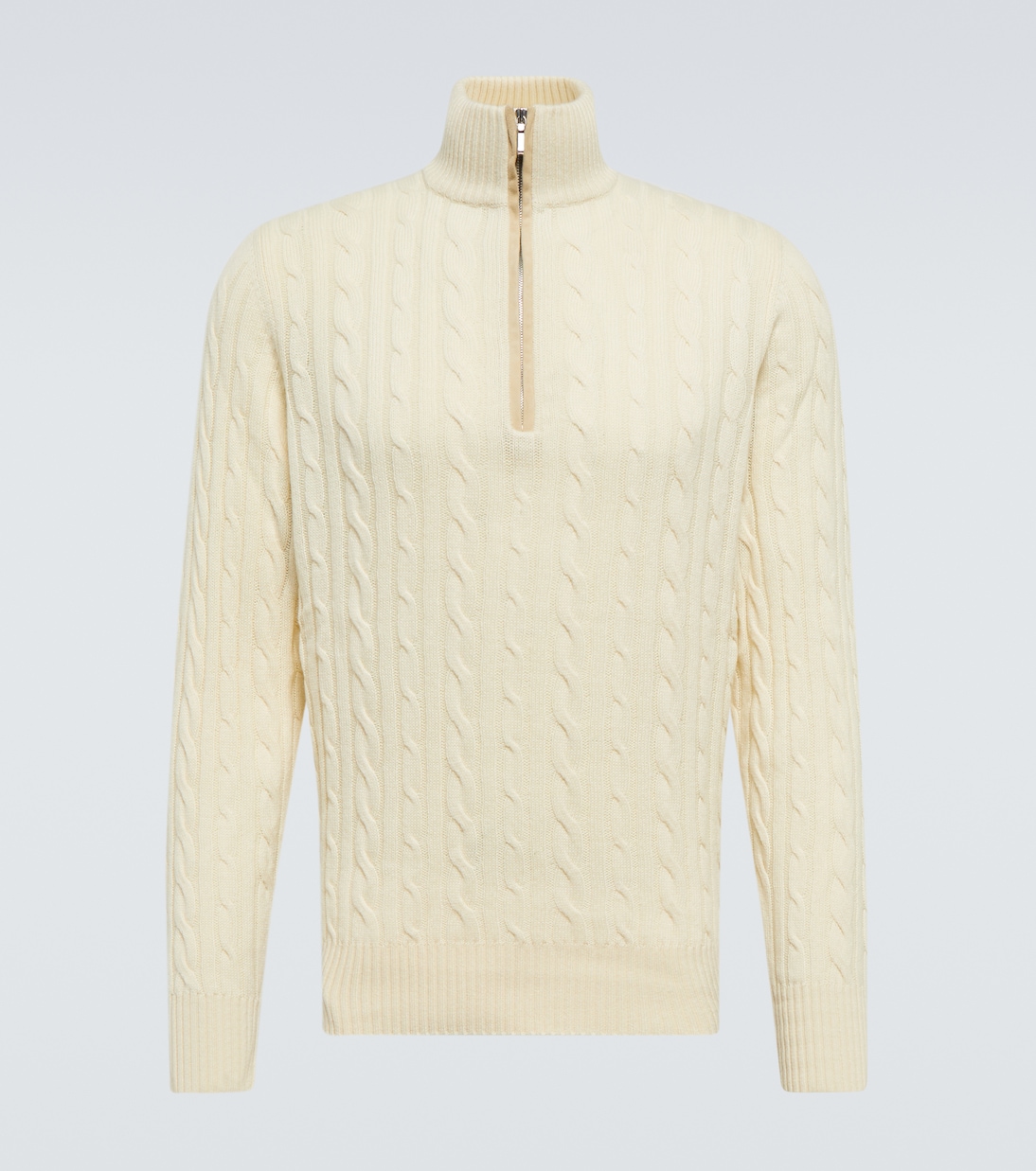 Treccia cable-knit cashmere half-zip sweater | Loro Piana
