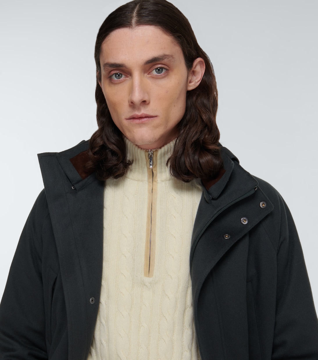 Treccia cable-knit cashmere half-zip sweater | Loro Piana