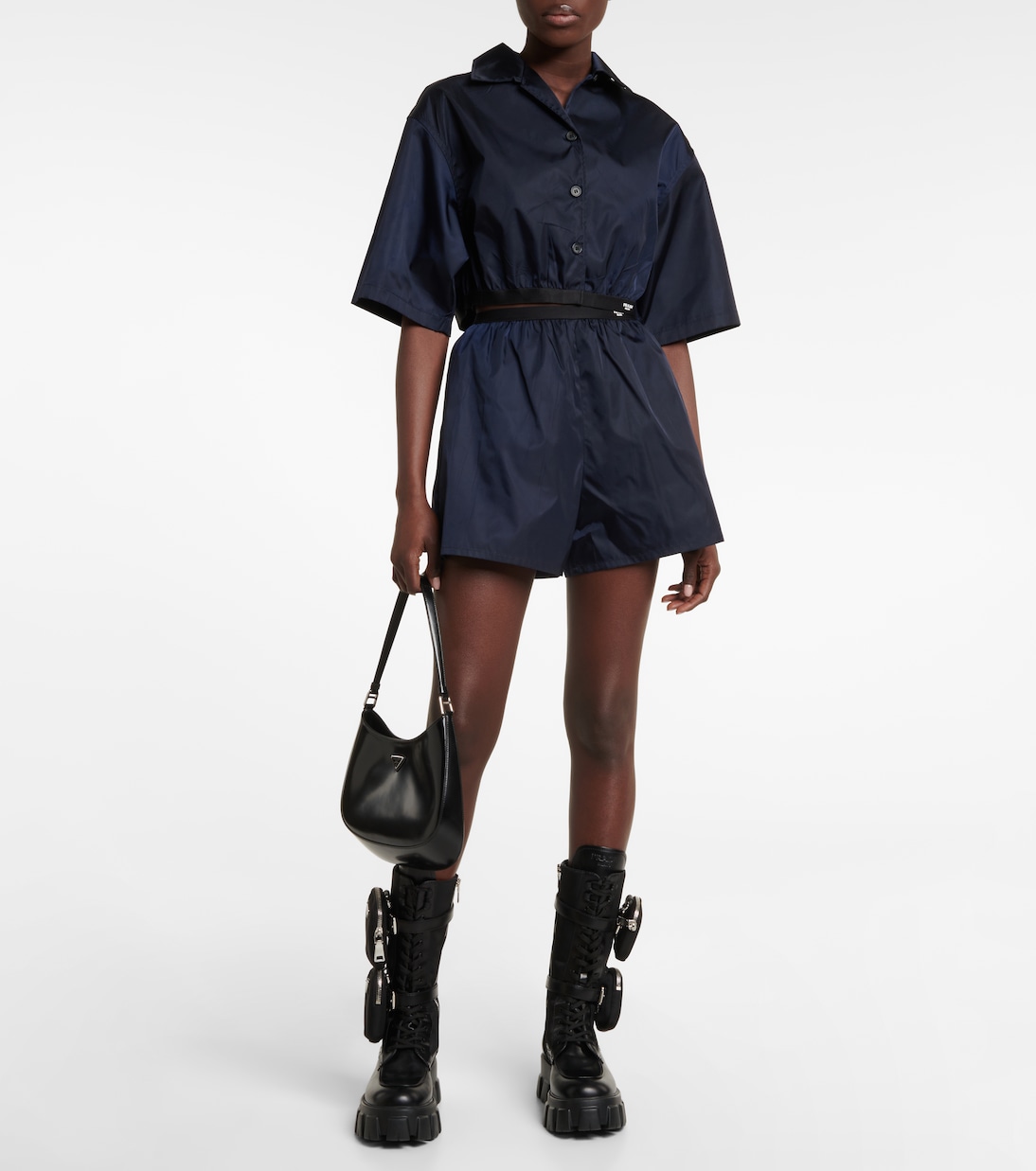 Shorts in Re-Nylon a vita alta | Prada