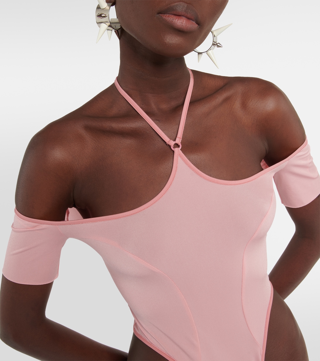 Halterneck mesh bodysuit | KNWLS
