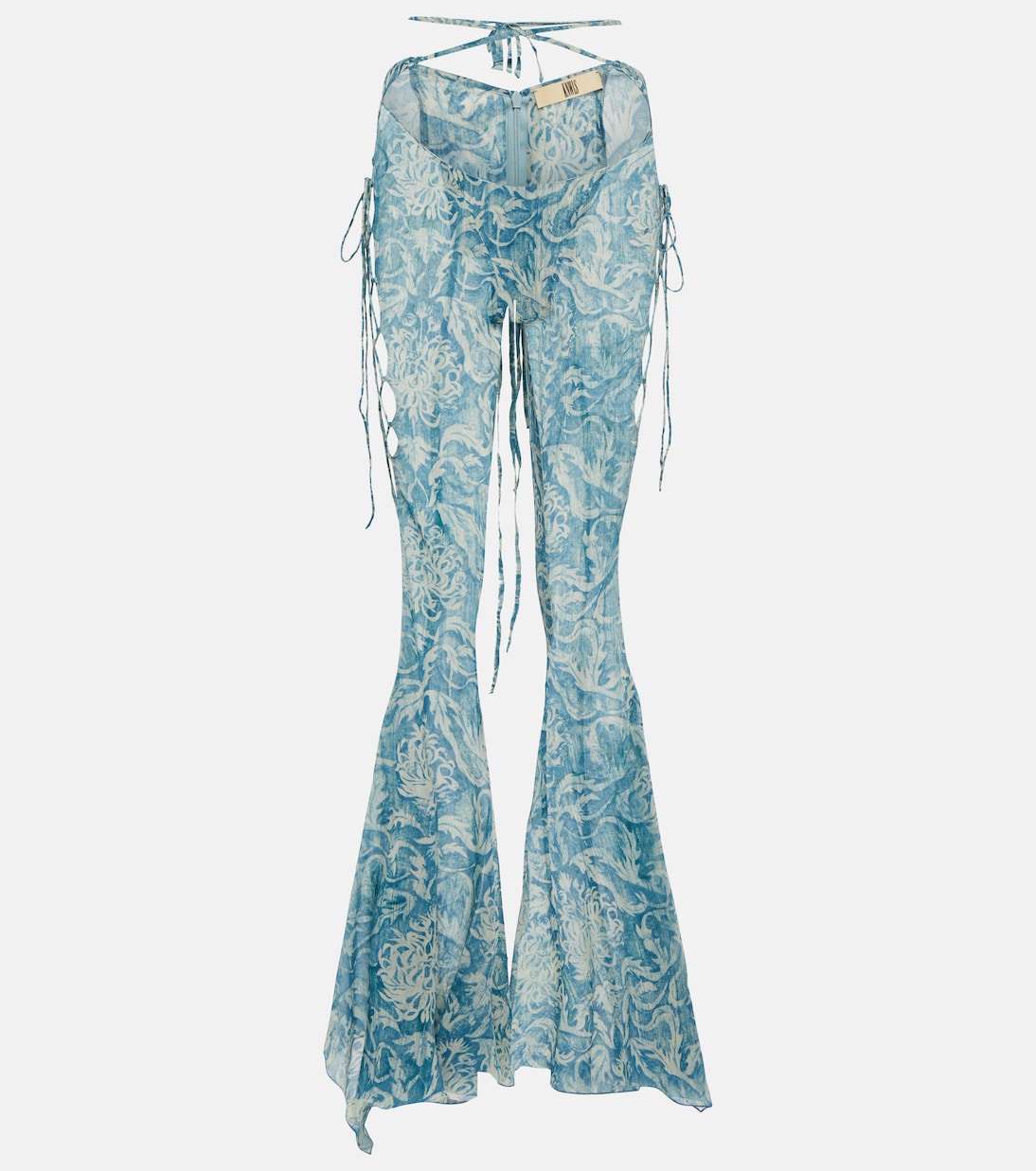 Printed low-rise silk-blend pants | KNWLS
