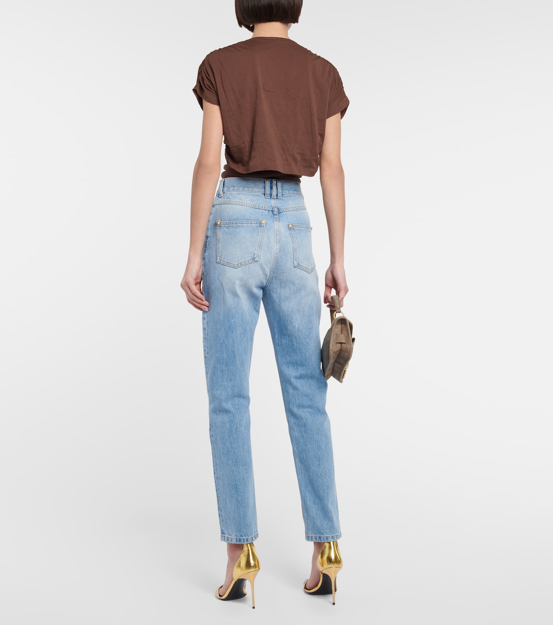 Draped cutout jersey tie top | Balmain