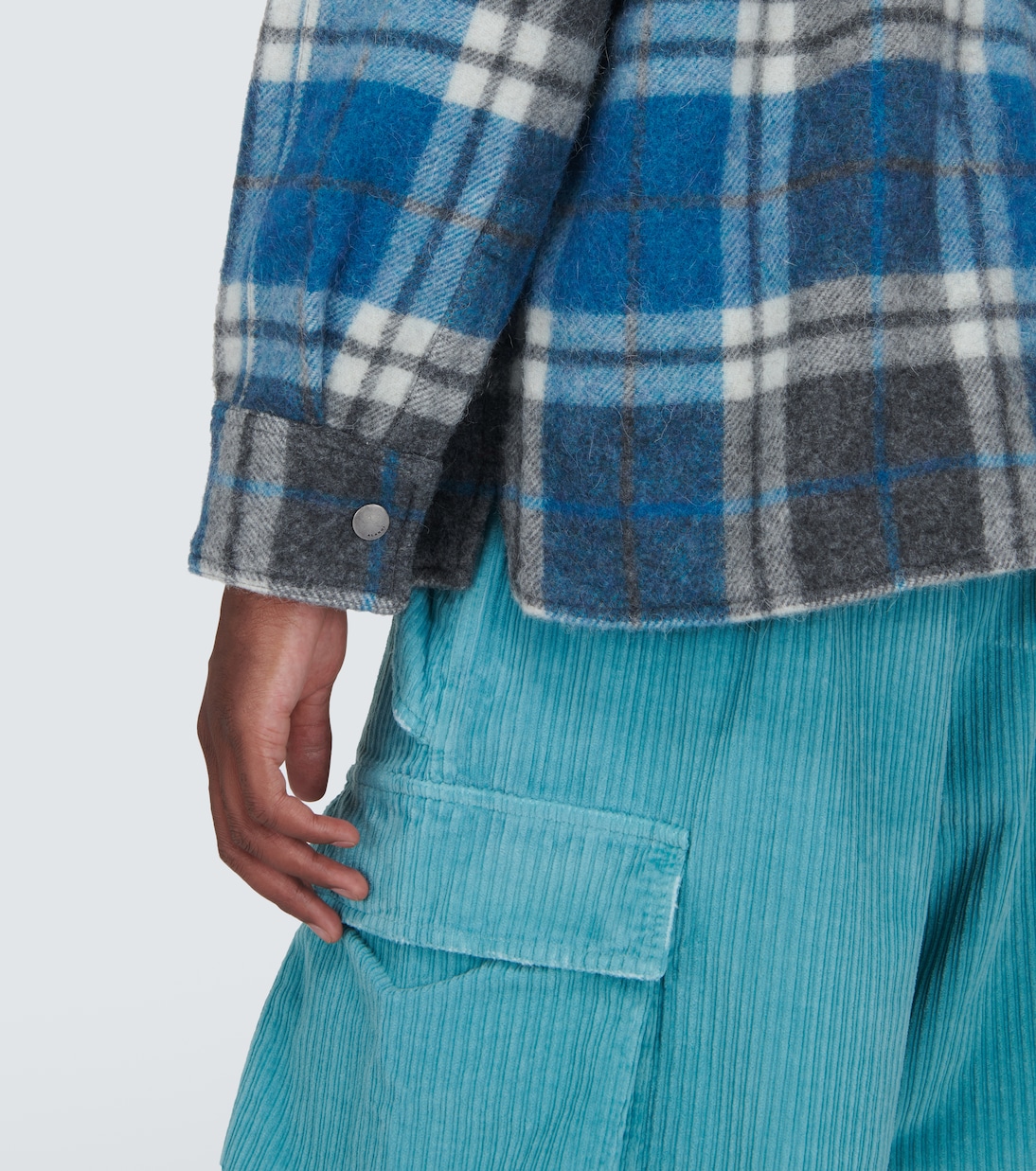 Checked wool and alpaca shirt jacket | Alanui