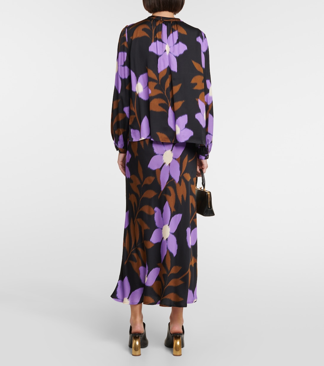 Isa printed satin top  | Velvet