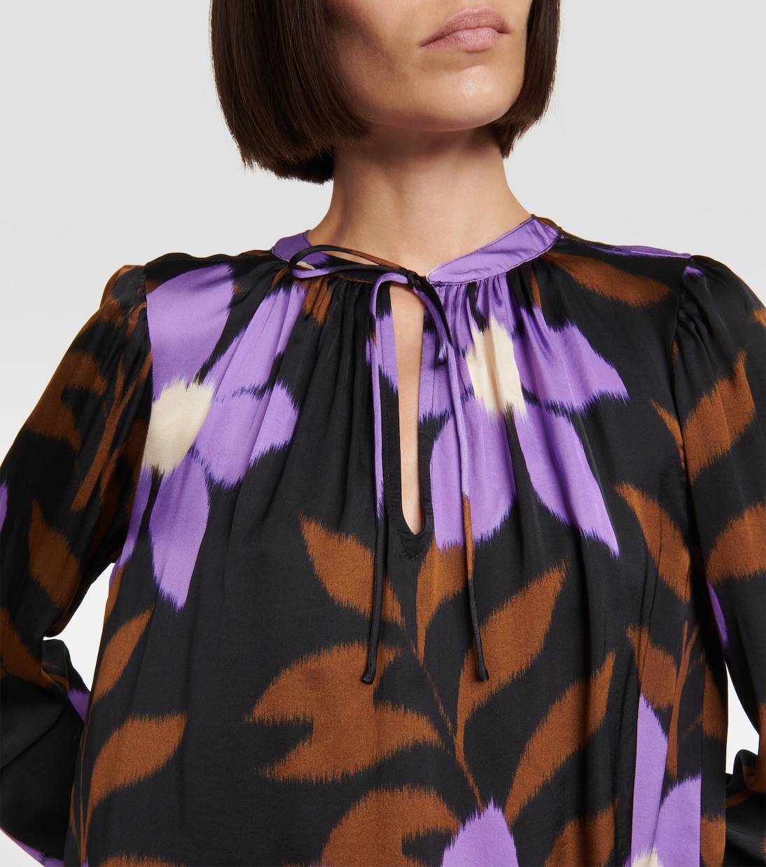 Isa printed satin top  | Velvet