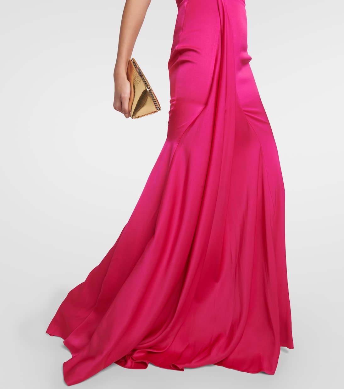 Robe longue bustier en crêpe de satin | Alex Perry