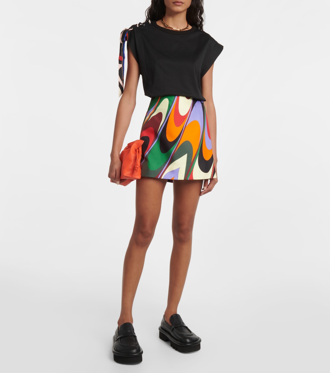 Onde silk twill miniskirt | Pucci