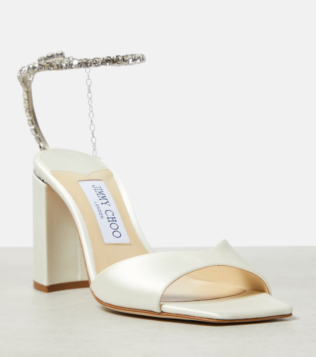 Sandalen Saeda 85 aus Satin mit Kristallen | Jimmy Choo