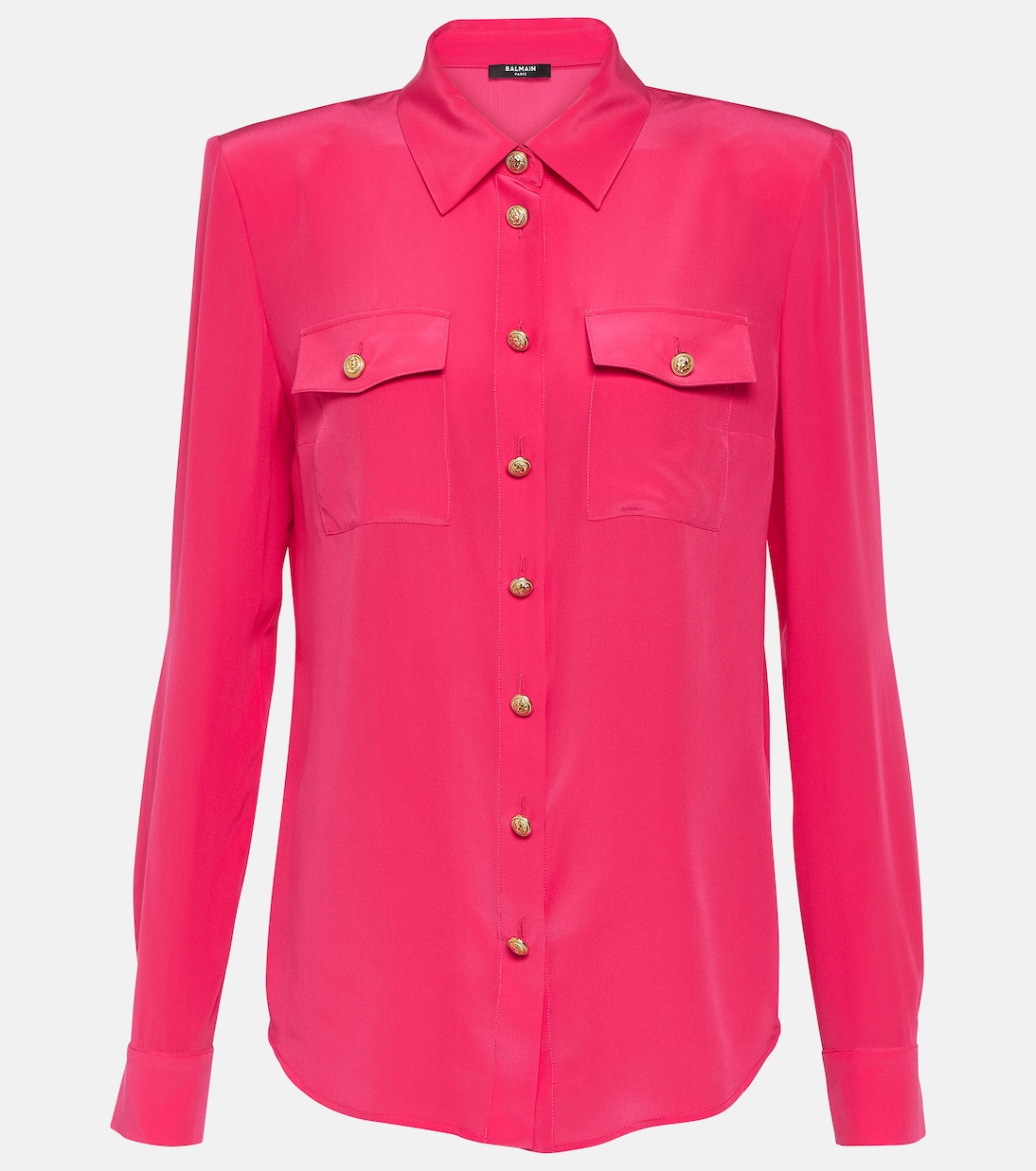 Camisa en crepé de china de seda | Balmain