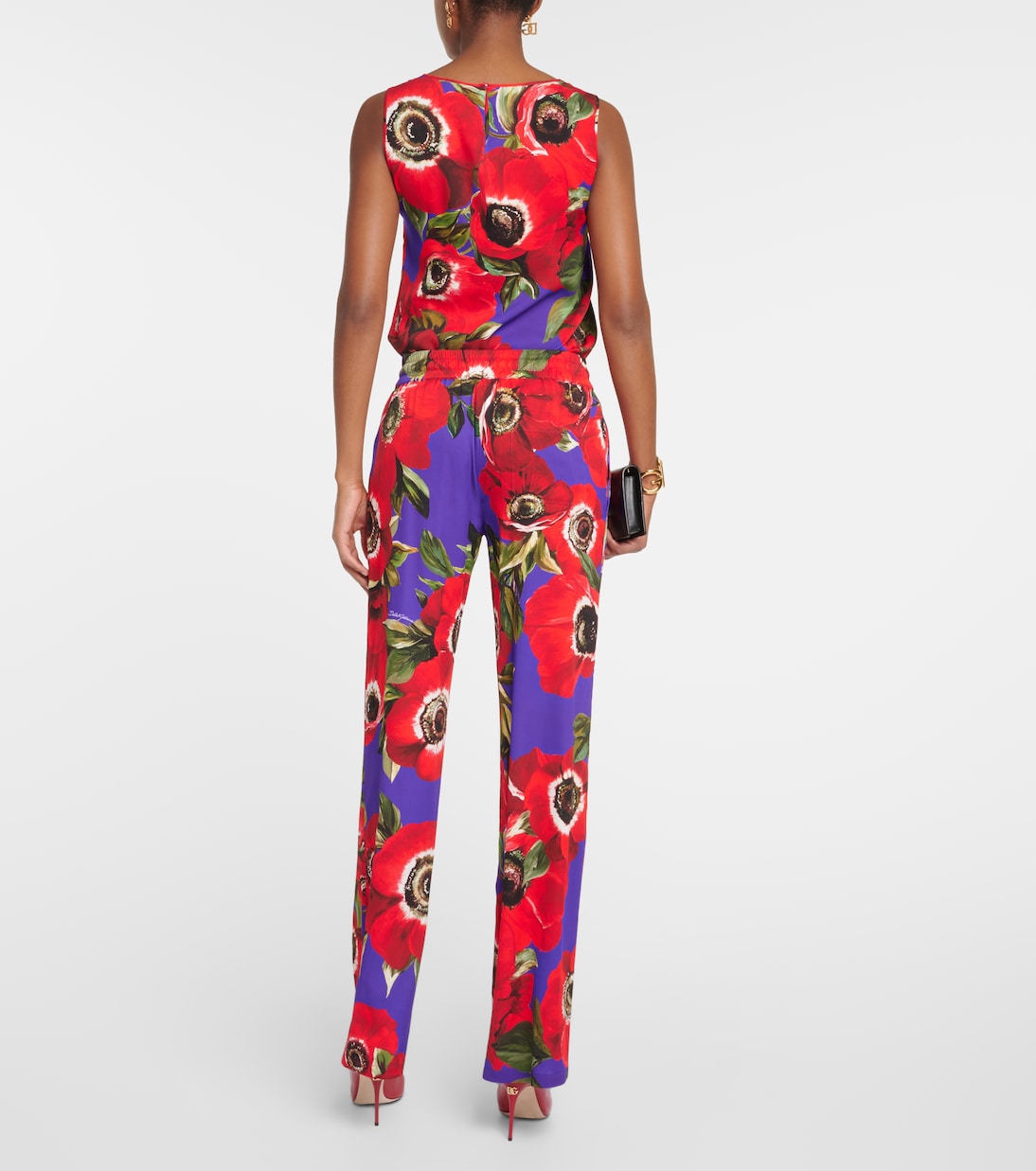 Pantalones anchos Anemone de seda charmeuse | Dolce&Gabbana