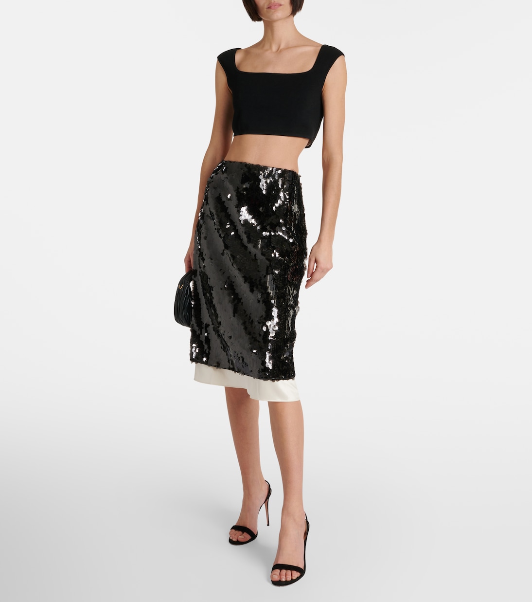 Sequined organza midi skirt | Xu Zhi
