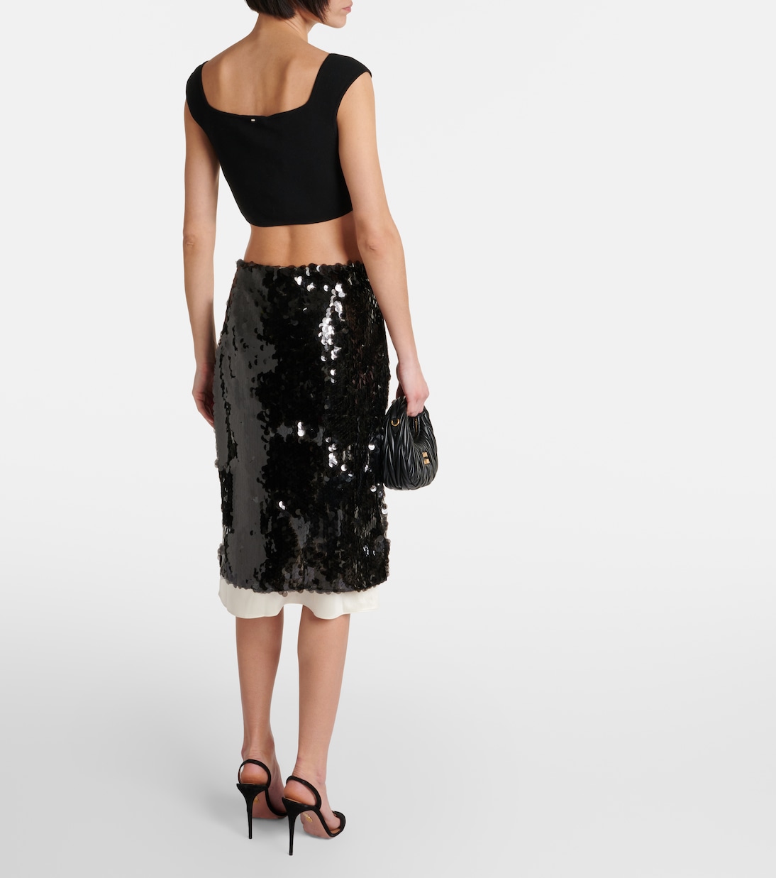 Sequined organza midi skirt | Xu Zhi