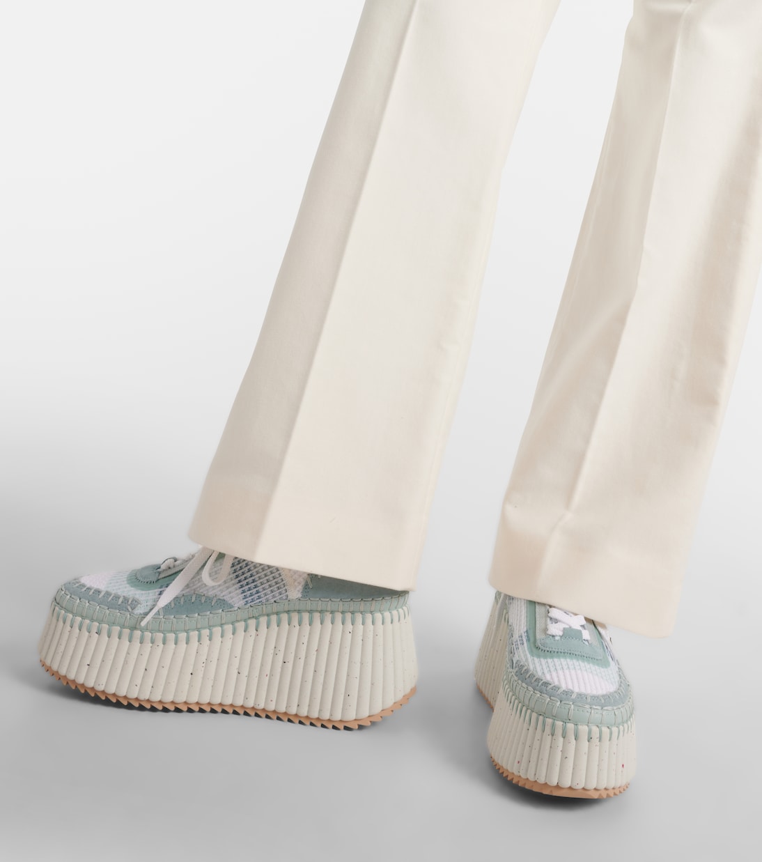 Baskets compensées Nama 80 en daim | Chloé