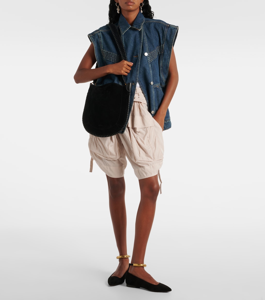 Borsa a spalla Oskan in suede e pelle | Isabel Marant
