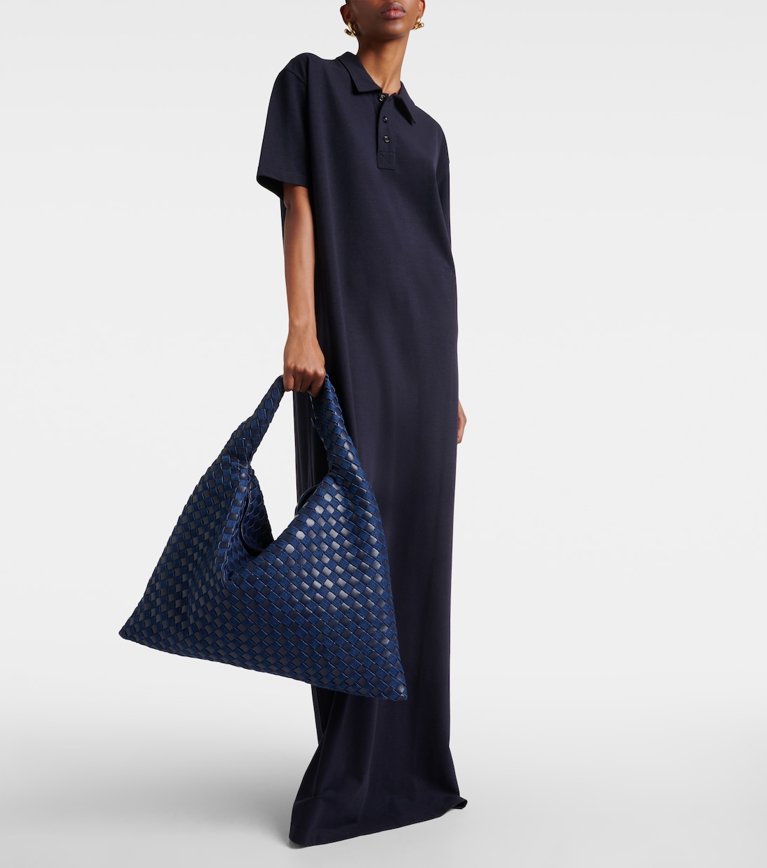 Sac Hop Large en cuir et denim | Bottega Veneta