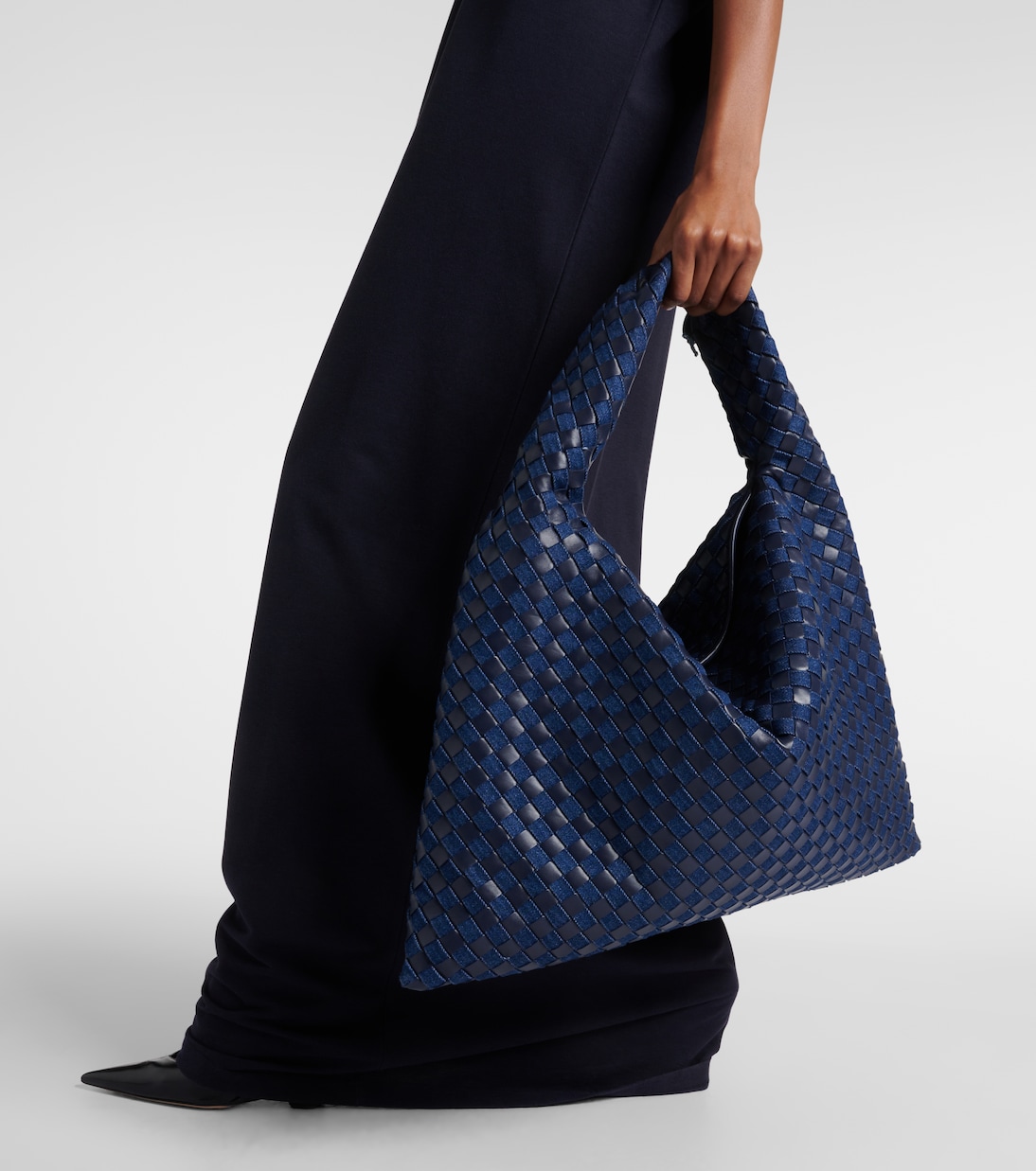 Sac Hop Large en cuir et denim | Bottega Veneta