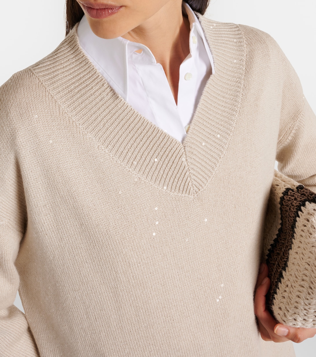 Jersey oversized de cachemir y seda | Brunello Cucinelli