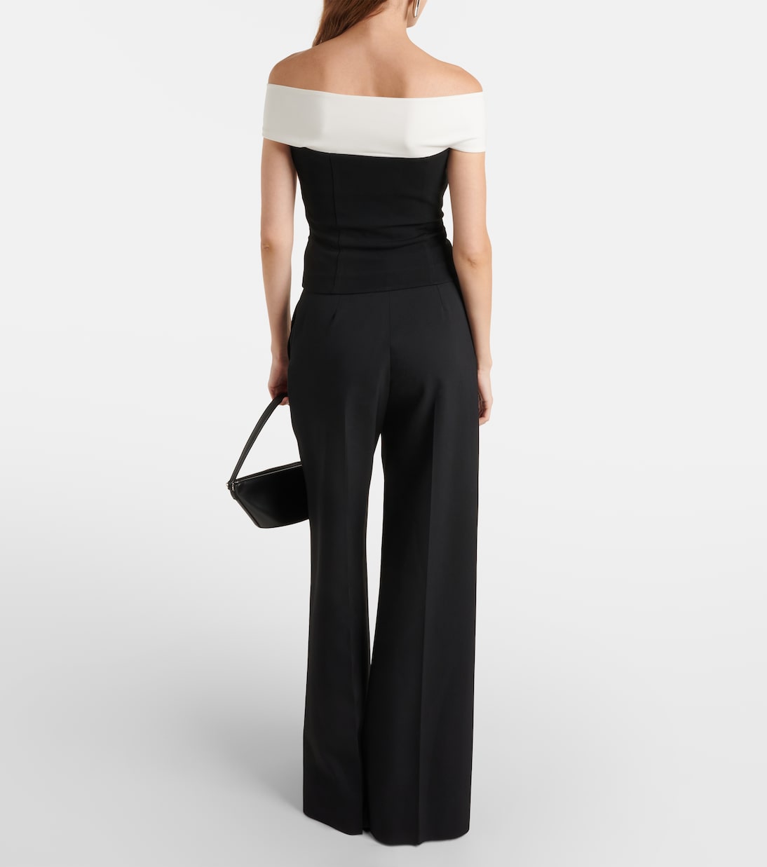 Colorblocked gathered cady top | Roland Mouret