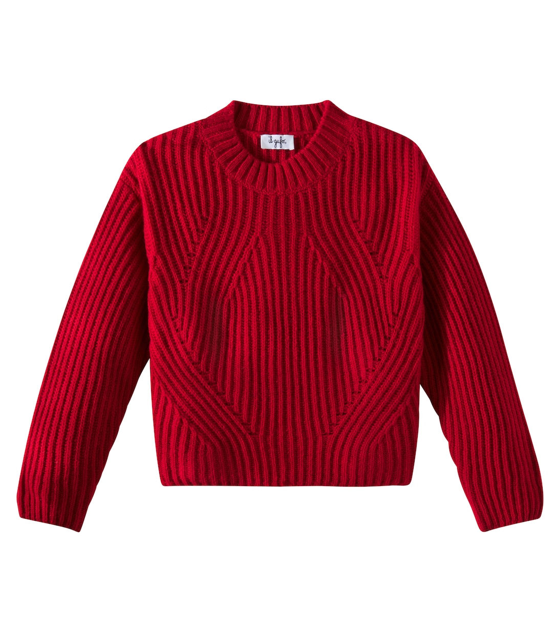 Pullover in lana vergine a coste | Il Gufo