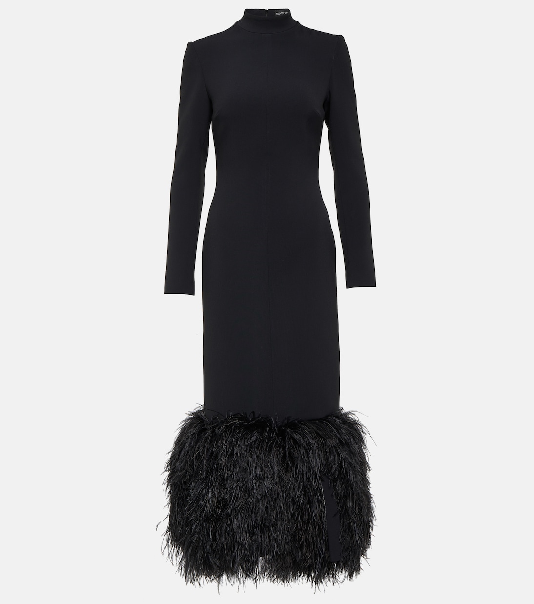 Abito midi in cady con piume | David Koma
