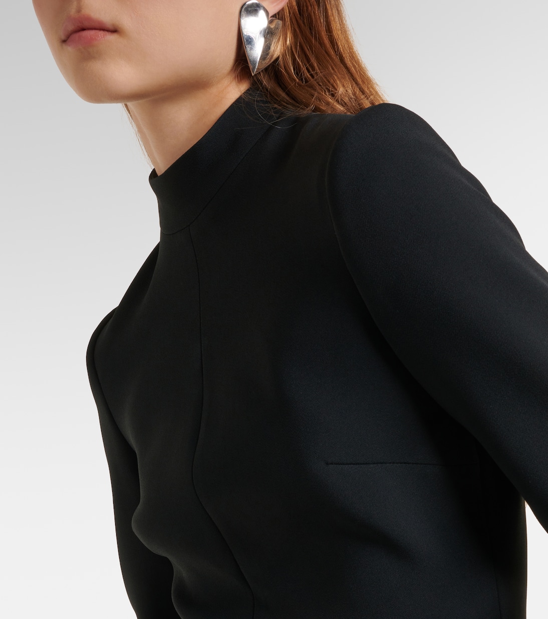 Abito midi in cady con piume | David Koma